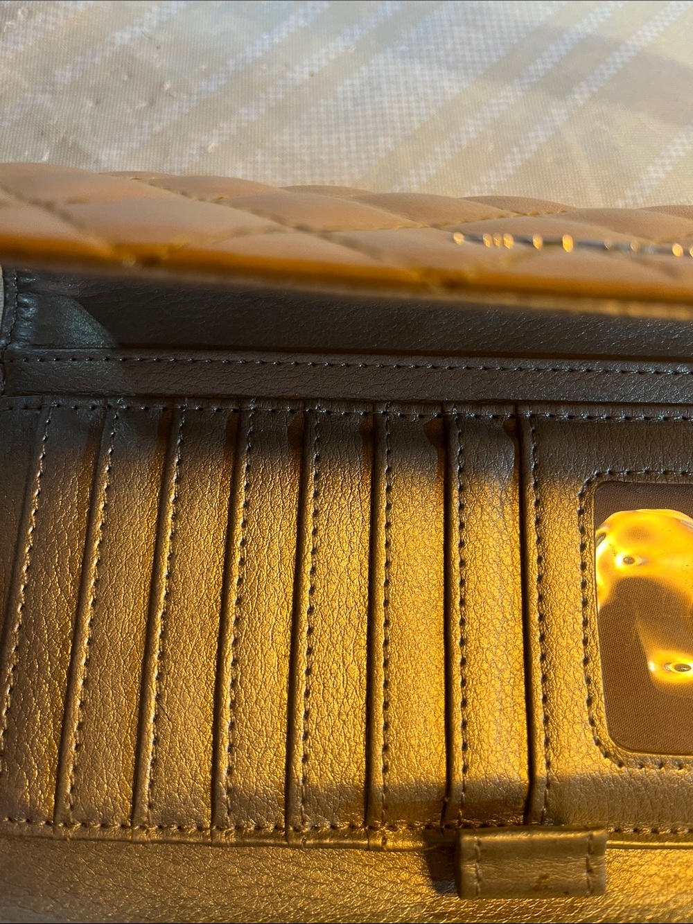Nine West Quilted Mustard Yellow Women's Wallet - Picture 4 of 6